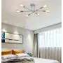 6 Lights Mid Century Ceiling Light Adjustable Sputnik Chandeliers Flush Mount Light Fixture Plating Finish for Kitchen Dining Room Living Room Bedroom Foyer Lighting (Silver)