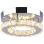 Dixun Modern Mini Led Chandelier Semi Flush Mount Crystal Lighting Ceiling Crystal Lamp for Bedrooms Dinning Rooms Hallway (Round Warm)