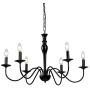 Riomasee Rustic Farmhouse Chandelier 6-Lights Black Chandelier Metal Candle Chandelier Light Fixture for Dining,Living Room,Foyer,Bedroom,Kitchen Island 30.34 Inches