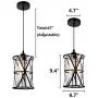 HMVPL Pendant Lighting Fixtures, Black Farmhouse Hanging Chandelier Lights with Glass Shade, Mini Industrial Ceiling Lamp for Kitchen Island Dining Room Over Sink Hallway Bedroom