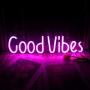 Rainbow Neon Sign Light LED Rainbow Neon Night Light Art Wall Decor for Bedroom Decorations, Christmas, Birthday Party, Wedding, Bar Wall Decor, Powered by USB Wire (Pink goodvibe)
