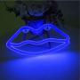 LED Blue Lip Neon Light, Cute Neon Lip Sign, Room Decor Battery or USB Powered 4.5V Art LED Decorative Lights Night Lights Indoor for Home, Bedroom, Office,Dorm,Party (Blue Lip)
