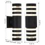 Modern Led Outdoor Wall Lights for House 3000K Warm White Light Outdoor Wall Sconce, Up/Down Porch Light Waterproof Outdoor Wall Lamps 12W 500LM, Black Exterior Light Fixtures (Light Source Include)