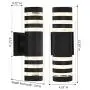 Modern Led Outdoor Wall Lights for House 3000K Warm White Light Outdoor Wall Sconce, Up/Down Porch Light Waterproof Outdoor Wall Lamps 12W 500LM, Black Exterior Light Fixtures (Light Source Include)