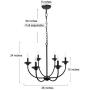 LALUZ Black Chandelier, Dining Room Fixture Transitional Modern Farmhouse Kitchen Island Lighting, 26 inches, 6 Source