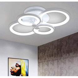 LED Ceiling Lights, 4 Lights Modern Chandelier Lights Flush Mount Lamp Acrylic Shade Contemporary Dimmable Lights for Dining Room Lights Bedroom Lighting Fixtures Ceiling Longest Side 22 Inches