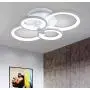 LED Ceiling Lights, 4 Lights Modern Chandelier Lights Flush Mount Lamp Acrylic Shade Contemporary Dimmable Lights for Dining Room Lights Bedroom Lighting Fixtures Ceiling Longest Side 22 Inches