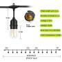 LED Outdoor String Lights - Arbrac 48ft 2PACK Outdoor Patio Cafe Lights, 2w Plastic Bulbs, IP65 Waterproof Outside String Light for Garden Balcony Party