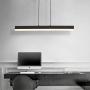 18'' Modern Pendant Light Fixture 7W LED Linear Hanging Light Chandelier for Bedside Nightstands Study Room Kitchen Island Breakfast Bar Dining Room Black