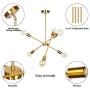 JHLBYL Sputnik Chandelier 6 Lights Gold Mid Century Pendant Lighting Vintage Industrial Ceiling Light for Kitchen Dining Room Living Room JHLBYL Sputnik Chandelier 6 Lights Gold Mid Century Pendant Lighting Vintage Industrial Ceiling Light for Kitchen Dining Room Living Room