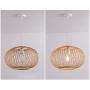 LITFAD Bamboo Globe Pendant Lighting Asian Style 19.5'' Wide 1 Light Hanging Ceiling Lamp in Wood Beige Ceiling Fixture with Adjustable Cord for Dining Room Living Room Restaurant