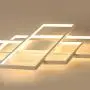 Modern LED Ceiling Light Acrylic White Geometric Rectangular Ceiling Light Warm Light Close to The Ceiling Lamps Chandelier Suitable for Living Room Bedroom Dining Room Indoor Decoration (Warm Light)