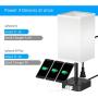 COZOO USB Bedside Table & Desk Lamp with 3 USB Charging Ports and 2 Outlets Power Strip,Black Charger Base with White Fabric Shade, LED Light for Bedroom/Nightstand/Living Room (White-Large)