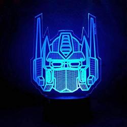 Amroe 3D Night Light Character Boy Gift Transformers Illusion Desk Table Led Night Light Colorful Lamparas Lamp Child KidsHoliday Xmas Party Decor