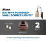 Westek Battery Operated Wall Sconce, 2 Pack – 100 Lumens, 4 Hour Auto Shut-Off Battery Wall Sconce – Plastic with Bronze Finish – Wireless Wall Sconce with Easy Install – 2 Light Settings