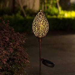 Ulmisfee Garden Solar Lights Pathway Outdoor Solar Stakes Lights, Waterproof Decorative Metal Olive Lights for Yard, Lawn, Patio, Courtyard (Garden Solar Lights A)