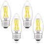 AIELIT E26 LED Candelabra Bulb 40 Watt Equivalent Dimmable, Bright White 5000K, 4W Clear Filament B11 LED Light Bulb for Chandelier, Ceiling Fan, Pendant Lights, 4-Pack