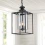 Maxax Modern Glass Chandeliers 3 Lights Farmhouse Hanging Pendant Light, Antique Black with Clear Glass Shade for Kitchen Island Dining Room