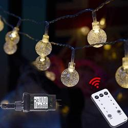 Plug in Globe Fairy String Lights, 58.56ft 100 LED Crystal Warm White String Lights, Suitable for Indoor/Outdoor, Christmas, Party, Wedding Decorative Lights