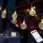 Plug in Globe Fairy String Lights, 58.56ft 100 LED Crystal Warm White String Lights, Suitable for Indoor/Outdoor, Christmas, Party, Wedding Decorative Lights