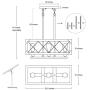 Island Light Fixtures, Rectangular Wood Farmhouse Chandelier for Dining Rooms, 3-Lights Kitchen Island Lighting