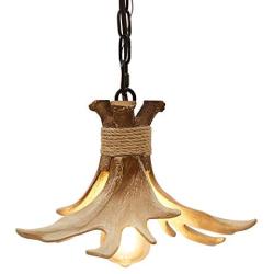 Mini Antler Pendant Lighting for Kitchen Island, Dining Room Lighting Fixtures Hanging, 1-Light Small Farmhouse Pendant Light BN-1016.