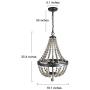 Farmhouse Chandelier, Bead Light Fixture, Bohemian Chandelier for Dining Room, Entryway, 25.4'' H x 16.1'' W