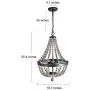 Farmhouse Chandelier, Bead Light Fixture, Bohemian Chandelier for Dining Room, Entryway, 25.4'' H x 16.1'' W