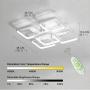 Leniure White Square LED Light Ceiling Lamp Chandelier Lighting Fixture 18'' Wide 18'' Deep 6'' High, Dimmiable