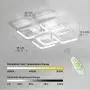Leniure White Square LED Light Ceiling Lamp Chandelier Lighting Fixture 18'' Wide 18'' Deep 6'' High, Dimmiable