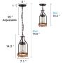 Giluta Simple Pendant Light Retro Island Pendant Lighting Fixture, Farmhouse Kitchen Hanging Ceiling Light with Seeded Glass Shade for Bedroom Living Room Bathroom (P0039)