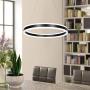 AKEELIGHTING Contemporary LED Chandelier Lighting Modern Pendant Lights Black Dimmable 1 Ring Adjustable Dining Room Foyer Hanging Ceiling Light Fixture with Remote