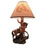 `Light Fantastik` Saddled Horse Table Lamp With Printed Fabric Shade