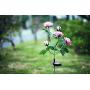 New Material Outdoor Realistic Solar Powered Rose Lights Flower Stake, for Garden Patio Yard Pathway Decoration, Pink