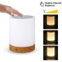 Night Light, Lightimes Touch Lamp for Bedrooms Living Room Portable Table Bedside Lamps with USB Rechargeable Internal Battery Dimmable Warm White Light & Color Changing RGB … (Wood)
