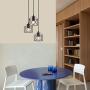 VILUXY Industrial 3-Light Pendant Lighting, with Black Metal Cage Shade, Adjustable Pendant Light for Kitchen Living Room Bedroom Hallway or Bar