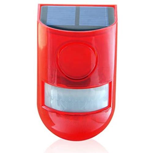 1 Pack Solar Light 110dB PIR Rechargeable Waterproof LED Sound Alarm Garden with Motion Sensor Built in Battery Energy Saving Warning Home Flashing Outdoor