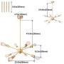 Kostomo Gold Sputnik Chandelier 8 Lights Chandeliers Mid Century Modern Light Fixture Ceiling Lamps for Living Room Electroplated Finish Lights Industrial Brass Pendant Lighting（8lights-Brass）