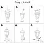 FUDESY Outdoor Post Light Pole Lantern Lighting Fixture with E26 Socket 3000K LED Edison Filament Bulb Included (Corded-Electric), Anti Corrosion Plastic Materials, Black, FDS2543B1
