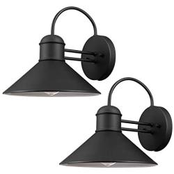 Globe Electric 44165 Sebastien 1-Light Outdoor Wall Sconce, 2-Pack, Black Finish