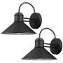 Globe Electric 44165 Sebastien 1-Light Outdoor Wall Sconce, 2-Pack, Black Finish