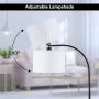 Arc Floor Lamp, LED Floor Lamp with Shade, Ambimall Adjustable Standing Lamp Modern Design, Mid Century Modern Floor Lamp for Living Room, Bedroom, Dining Room, Study Room and Office(Without Bulb)