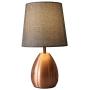 Small Bedside Lamps ,Monkey Sun Table lamp for Bedroom Nightstand,Living Room,Night Lights with Gray Fabric Shade,13'' Tall ,Bronze Metal Base (Grey)