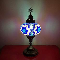 Handmade Mosaic Turkish Lamp, Vintage Bedroom Decor Table Lamp, Unique Night Light Lamps for Living Room, Room Decor for Teen Girls Boys, Bedside Lamp, Night Light for Kids, Tiffany Lamp (1, b)