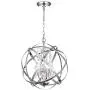 Modern Crystal Chandelier 4 Lights Industrial Metal Spherical Pendant Light with Chrome Finishes Hanging Fixture for Dining Room, Living Room …