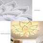 Modern LED Lotus Flower Petal Ceiling Chandelier Acrylic Home Lights 3 Colors Flush Mount LED Chandelier Home Lights for Dinning Room Bedroom Living Room Decor 110V (15 Heads)