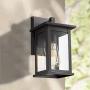 Bestshared Outdoor Wall Scone, Outdoor Wall Mounted Light Indoor Single Light Exterior Wall Lantern with Clear Glass (Black, 2 Pack)