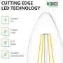 Sunco Lighting 10 Pack B11 LED Candelabra Bulb, Dusk-to-Dawn, 5W=40W, 4000K Cool White, Filament, 500 LM, E12 Base, Outdoor Decorative Light for Sconces - UL