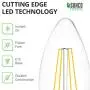 Sunco Lighting 10 Pack B11 LED Candelabra Bulb, Dusk-to-Dawn, 5W=40W, 5000K Daylight, Filament, 500 LM, E12 Base, Outdoor Decorative Light for Sconces - UL