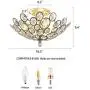 Modern Light Fixtures Ceiling 3-Lights Silver Crystal Flush Mount Ceiling Light for Hallway, Bedroom, Living Room, Kitchen, Dining Room, W16.5''¡ÁH9.4''
